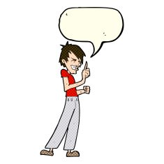 cartoon angry man arguing with speech bubble N5