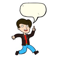 cartoon man with great idea speech bubble N14