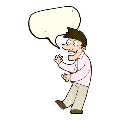 cartoon excited man with speech bubble N29