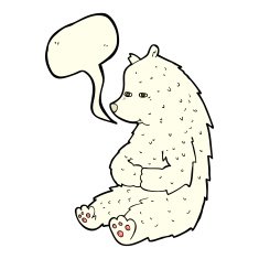 cute cartoon polar bear with speech bubble N35