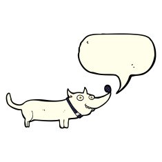 cartoon happy dog with speech bubble N33