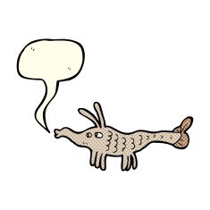 cartoon shrimp with speech bubble N15