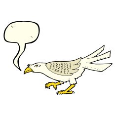 cartoon bird with speech bubble N121