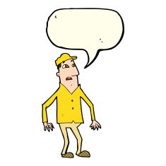 cartoon shocked man with speech bubble N47