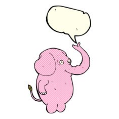 cartoon funny elephant with speech bubble N9
