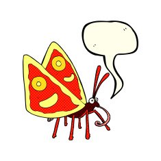 cartoon funny butterfly with speech bubble N5