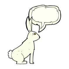 cartoon rabbit with speech bubble N37