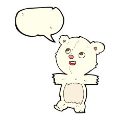 cartoon polar bear with speech bubble N33