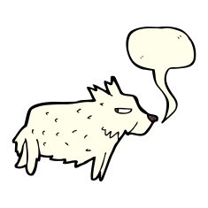 Cartoon Terrier With Speech Bubble N6