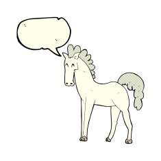 cartoon horse with speech bubble N16