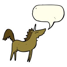 cartoon unicorn with speech bubble N18