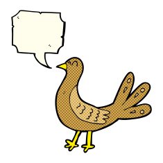 cartoon bird with speech bubble N122