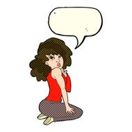 cartoon woman posing with speech bubble N13