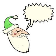 cartoon santa face with speech bubble N5