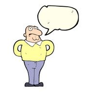 cartoon worried man with speech bubble N43