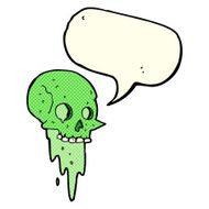 gross halloween skull cartoon with speech bubble N5