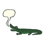 cartoon happy crocodile with speech bubble N4
