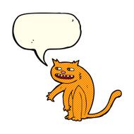 cartoon happy cat with speech bubble N3
