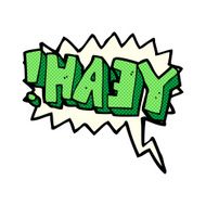 cartoon yeah! shout with speech bubble N3