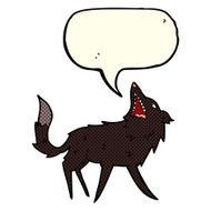 cartoon snapping wolf with speech bubble N3