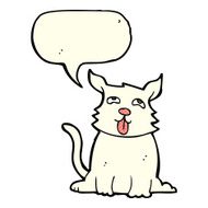 cartoon happy dog with speech bubble N35