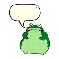 cartoon fat frog with speech bubble N5