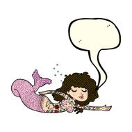cartoon mermaid with tattoos speech bubble N5
