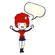 cartoon vampire girl with speech bubble N94