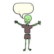 cartoon skeleton in clothes with speech bubble N5