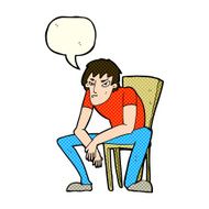 cartoon dejected man with speech bubble N3