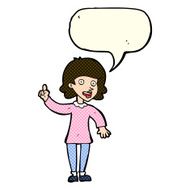 cartoon woman with idea speech bubble N100