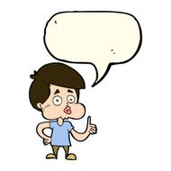 cartoon boy giving thumbs up with speech bubble N5