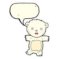 cartoon shocked polar bear cub with speech bubble N3