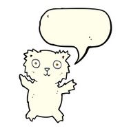 cartoon polar bear with speech bubble N34