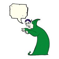 cartoon spooky vampire with speech bubble N5