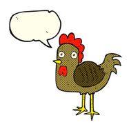 cartoon chicken with speech bubble N8