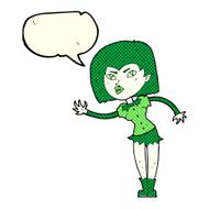 cartoon vampire girl with speech bubble N96