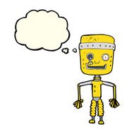 cartoon old robot with speech bubble N5