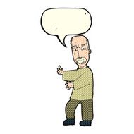 cartoon angry old man with speech bubble N56