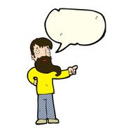 cartoon man with beard pointing speech bubble N5