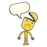 cartoon robot with speech bubble N76