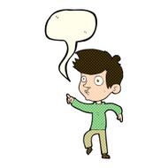 cartoon pointing boy with speech bubble N13