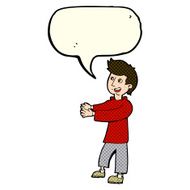 cartoon happy man with speech bubble N186