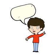 cartoon boy with idea speech bubble N36