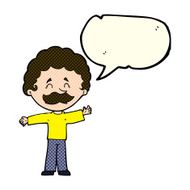 cartoon boy with mustache speech bubble N5
