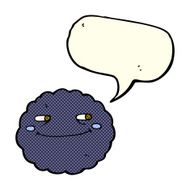 cartoon happy rain cloud with speech bubble N2