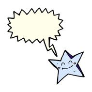 cartoon happy star character with speech bubble N9