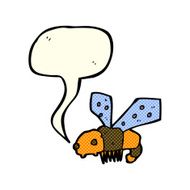 cartoon bee with speech bubble N14