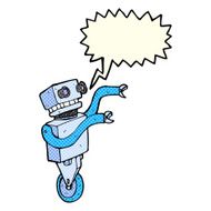 cartoon funny robot with speech bubble N31