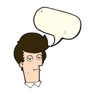 cartoon bored man with speech bubble N17